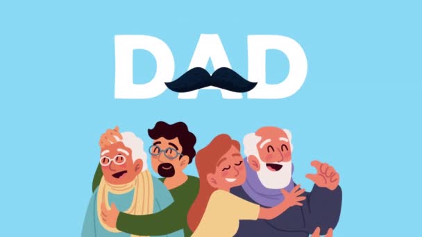 Amor papá lettering animación — Vídeo de stock