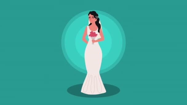 Elegant married woman standing characters — Video Stock