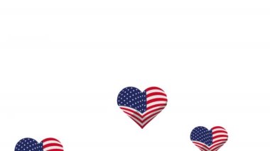 Amerikan bayrağı kalp animasyonunda