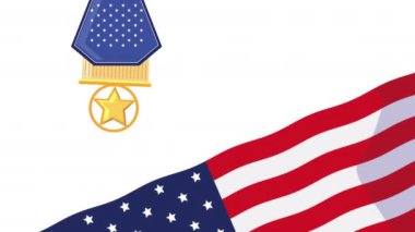 usa memorial day celebration animation
