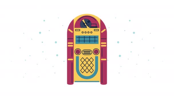 Jukebox retro audio animation — Vídeos de Stock