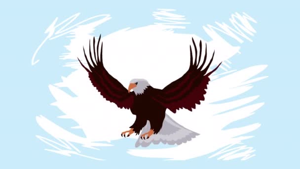 Реальна анімація орла літаючих тварин — стокове відео