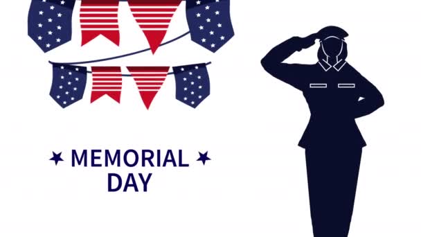 Usa memorial day lettering animation — Vídeo de stock