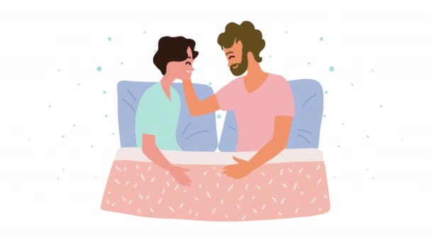 Lgtbi gays couple lovers characters — Stock videók