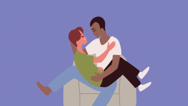 Lgtbi bögar par älskare tecken — Stockvideo