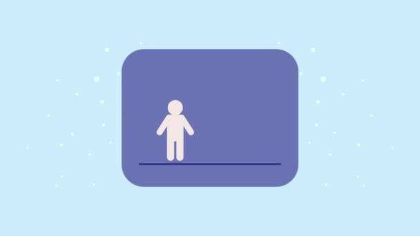 Men pictogram signal animation — Stockvideo