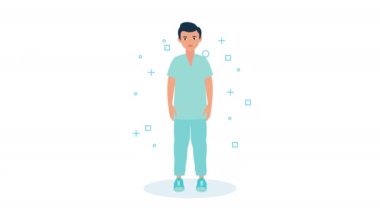 male paramedic doctor character animation