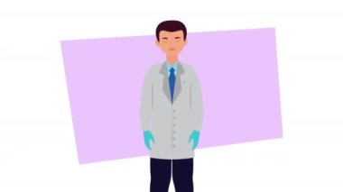 tıp doktoru erkek karakter animasyonu