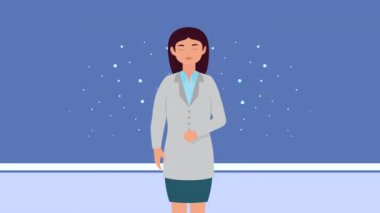 Tıbbi kadın doktor karakter animasyonu