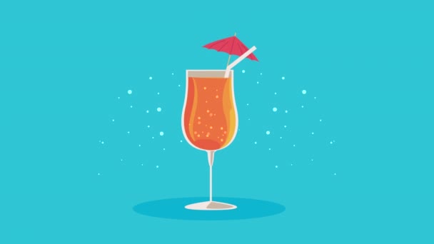 Temporada de verão animação cocktail — Vídeo de Stock