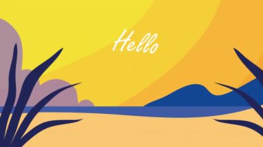 hello summer lettering animated