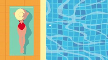 Yaz havuzu havuz animasyonu