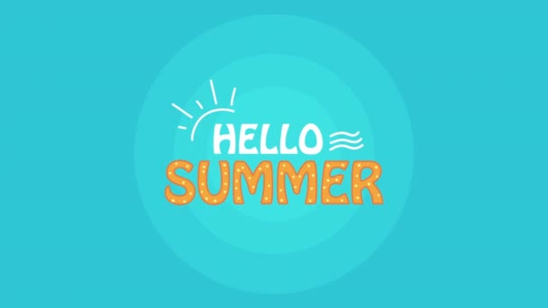 Olá verão lettering animado — Vídeo de Stock