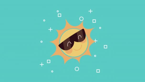Olá animação de verão com sol — Vídeo de Stock