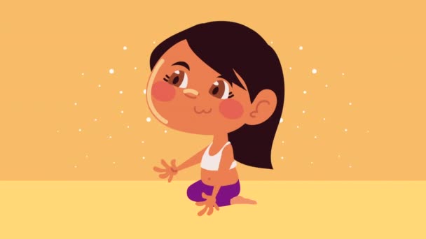 Little girl seated character animation — Video Stock