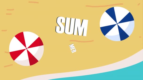 Hello summer lettering animated — Vídeos de Stock