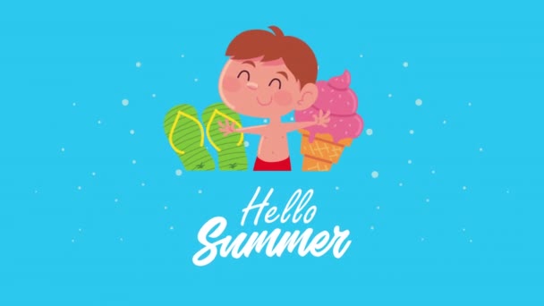 Witam lato liternictwo animowane — Wideo stockowe