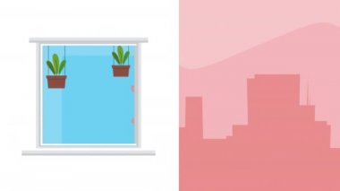 Penceredeki kadın karantina karakteri