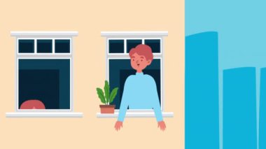 Pencerelerdeki çiftler karantina karakterleri