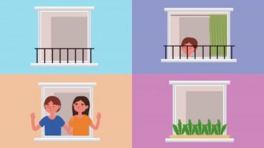 Pencerelerdeki kişiler karakterleri karantinaya alıyor