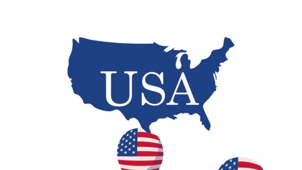 Usa lettering with map animation — Stock videók