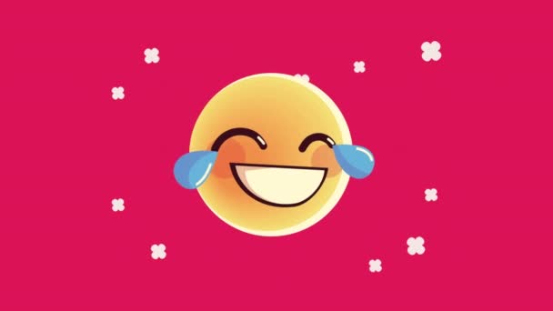 Happy emoticon character animation — Stockvideo