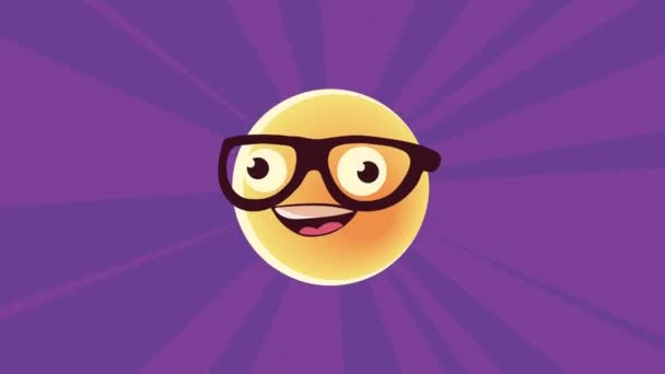 Feliz emoticono animación de personajes — Vídeo de stock