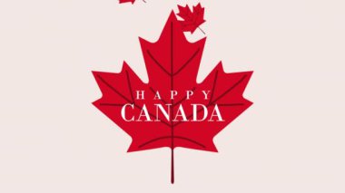 happy canada day lettering animation