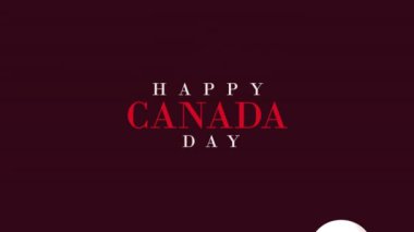 happy canada day lettering animation