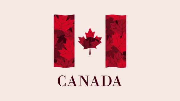 Canada lettering with flag animation — Stock Video