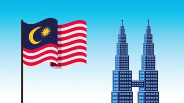 malaysian petronas towers animation