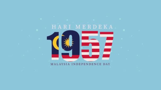 1957 hari merdeka lettering celebration — ストック動画