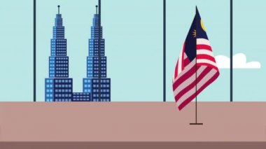 malaysian petronas towers animation