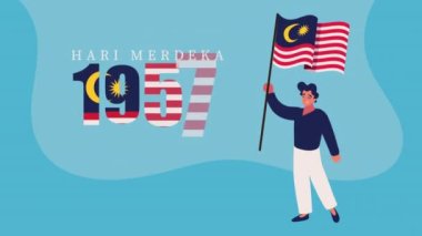 1957 hari merdeka lettering celebration