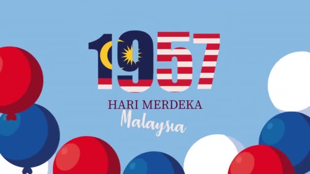 Hari merdeka lettering celebration animation — Stock videók