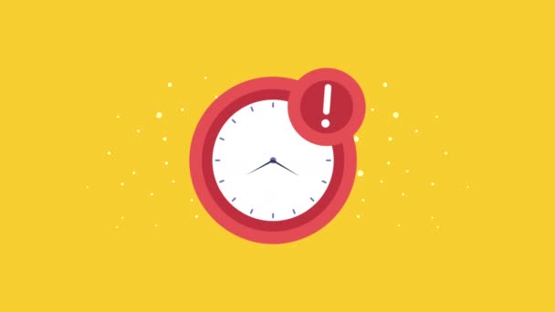 Time clock watch with alert — Vídeo de Stock