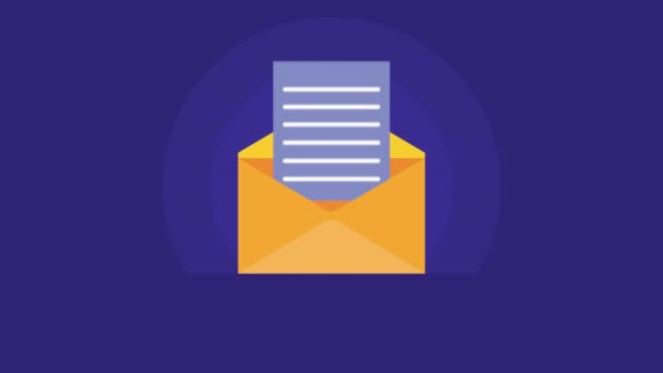 Envelopes mail send message animation — Stok Video