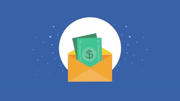 Enveloppes mail envoyer message animation — Video