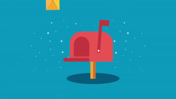 Envelopes mail send message animation — Stock Video