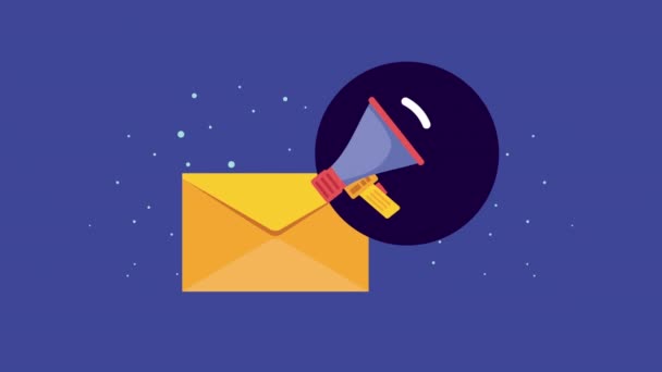Envelopes mail send message animation — Stockvideo