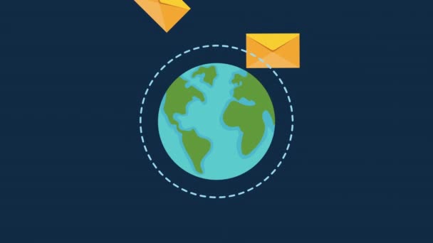 Envelopes mail send message animation — Vídeo de stock