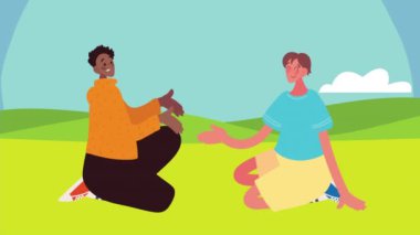 young interracial men characters animation
