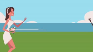 Karısı animasyonu olan zarif nedime kız.