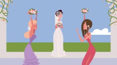 Nedime kızlar grup ve eş animasyonu