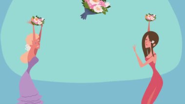 Nedimeler kızlar grup karakterleri animasyonu