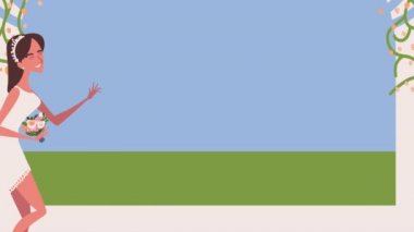 elegant married wife character animation