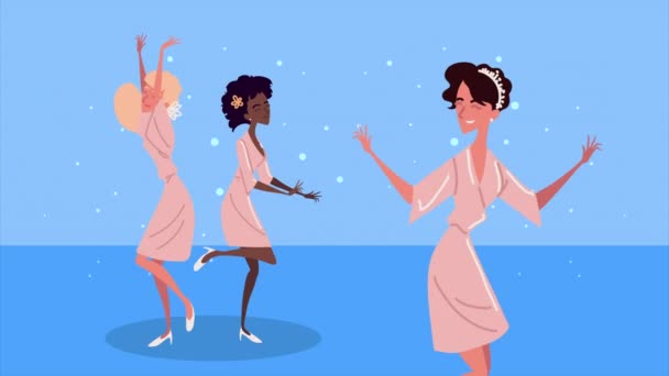 Bridesmaids girls group characters animation — Video