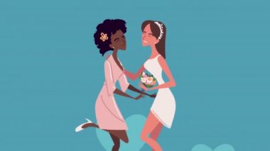 Karısı animasyonu olan zarif nedime kız.