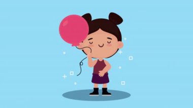 Balon helyum karakterli küçük kız