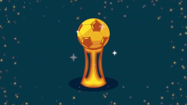 Fútbol deporte trofeo premio animación — Vídeos de Stock